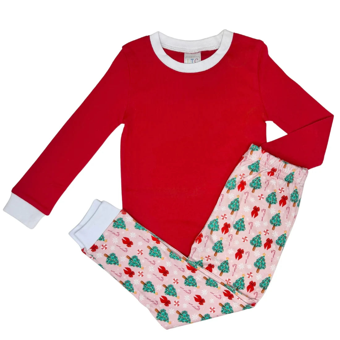 Red and Pink Christmas Tree Pjs